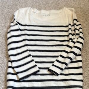 LOFT Black and White Striped Sweater